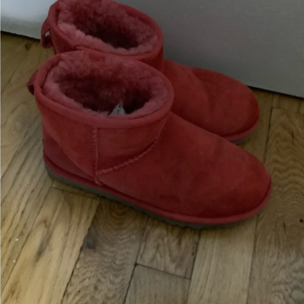 UGG Red Suede Shearling Boots